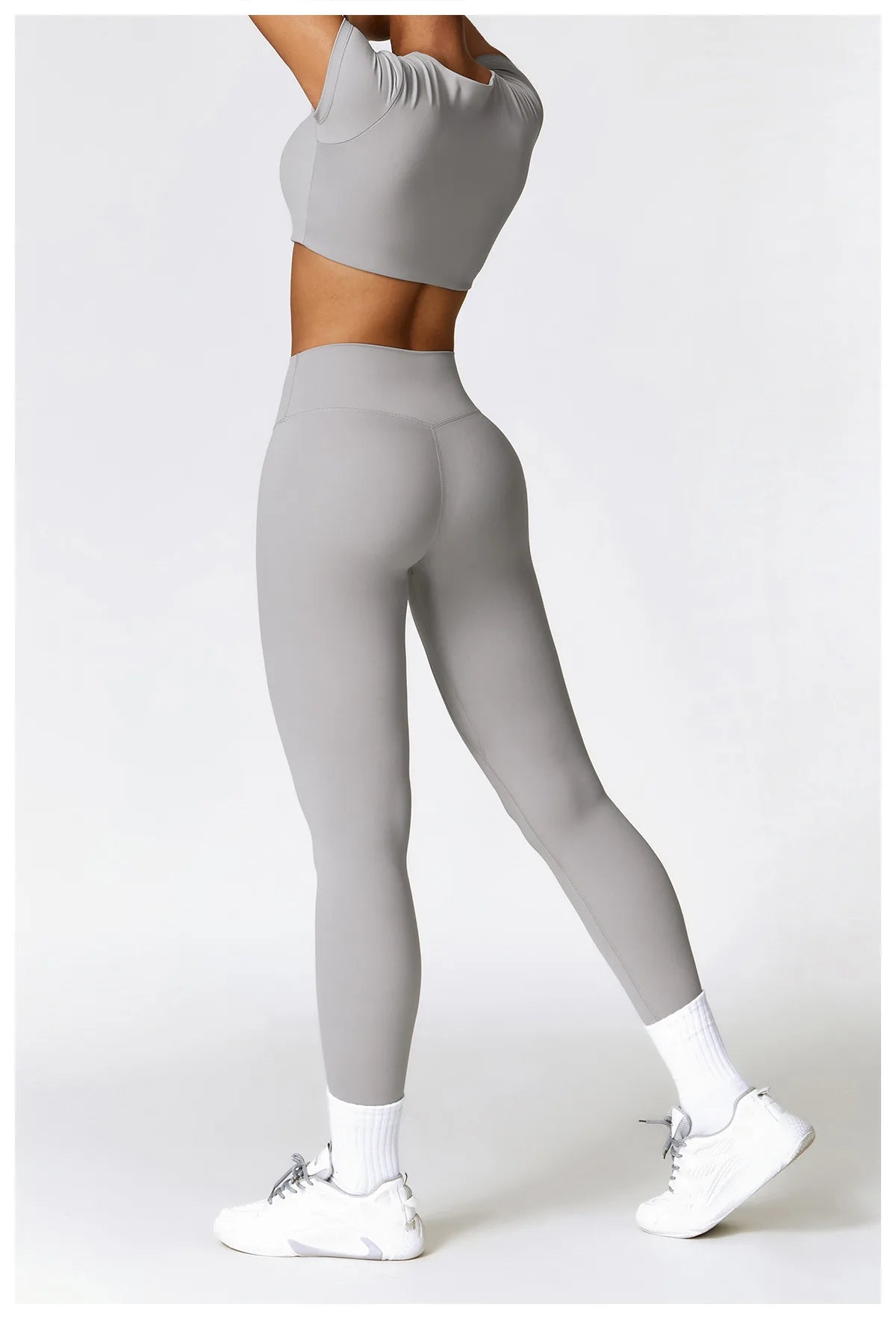 2PCS Seamless Yoga Set Women Workout Set Sportswear Gym Clothing Fitness Long Sleeve Crop Top High Waist Leggings Sports Suits