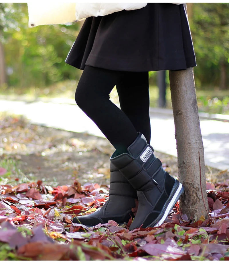 Botas de nieve gruesas, antideslizantes, cálidas, de terciopelo, para hombre y mujer, de algodón, para invierno.