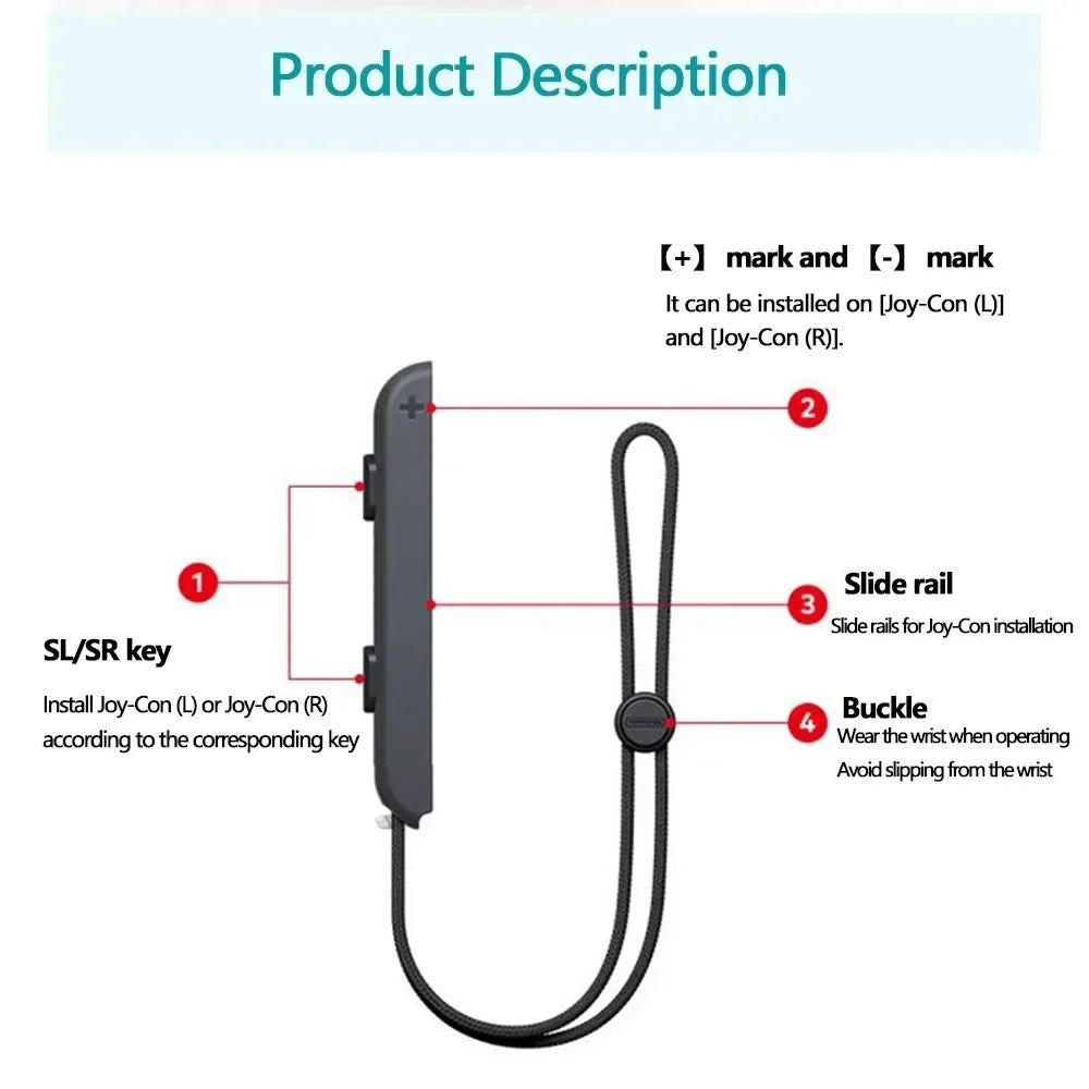 Para Nintendo Switch y controlador OLED Gamepad Cuerda de mano Joy-con Correa de muñeca Accesorios para videojuegos para computadora portátil