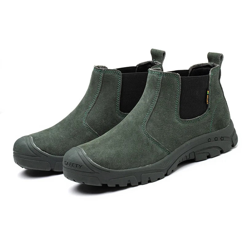 Anti Smashing And Anti Piercing Suede Safety Shoes Men's Steel Toe Cap Protection Work Shoes Fashion Scarpe Antinfortunistiche