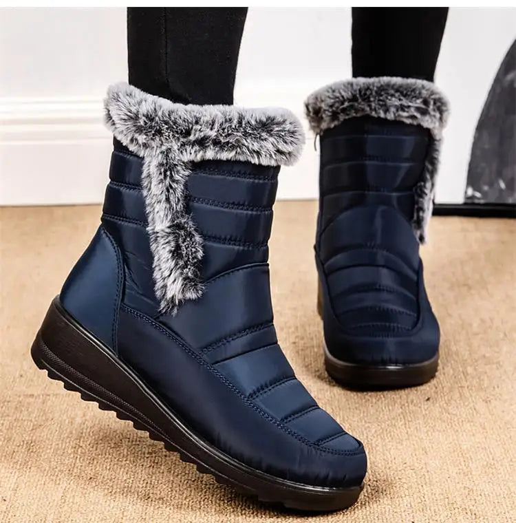 Botas de nieve para mujer, zapatos sólidos para mujer, zapatos impermeables para mujer, botines nuevos, botas planas para mujer, zapatos de invierno para mujer, botas