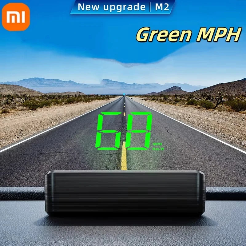 Velocímetro para vehículo Xiaomi KM/H HUD Head Up Display, velocímetro digital, GPS, brújula, proyector multifuncional para parabrisas de coche.