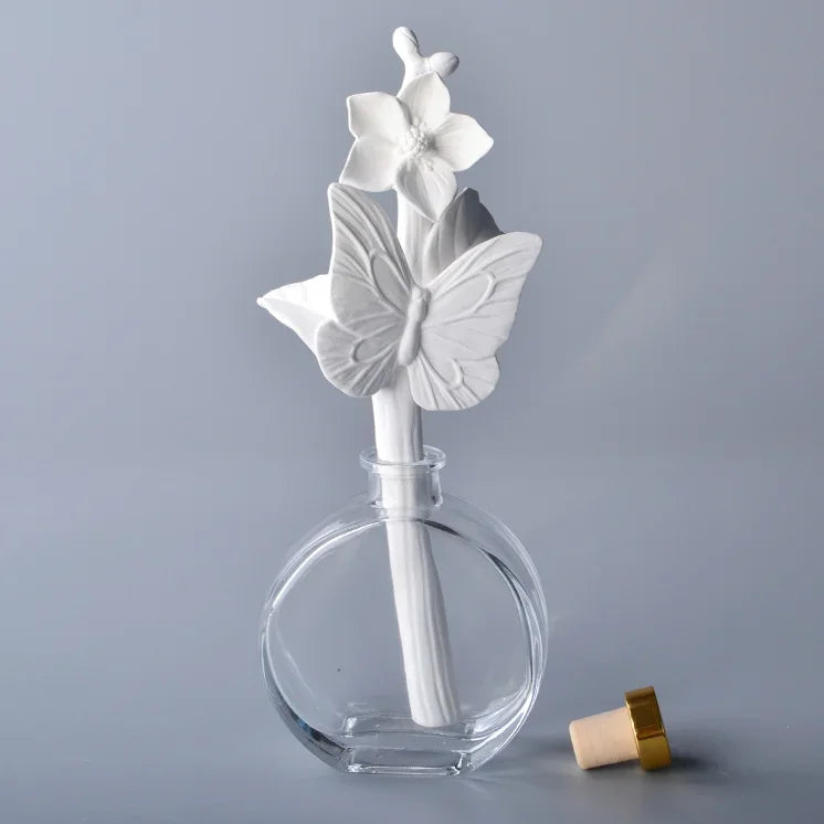 Decoración de fragancias para el hogar, accesorios decorativos, flor de cerámica para difusor de fragancias de interior