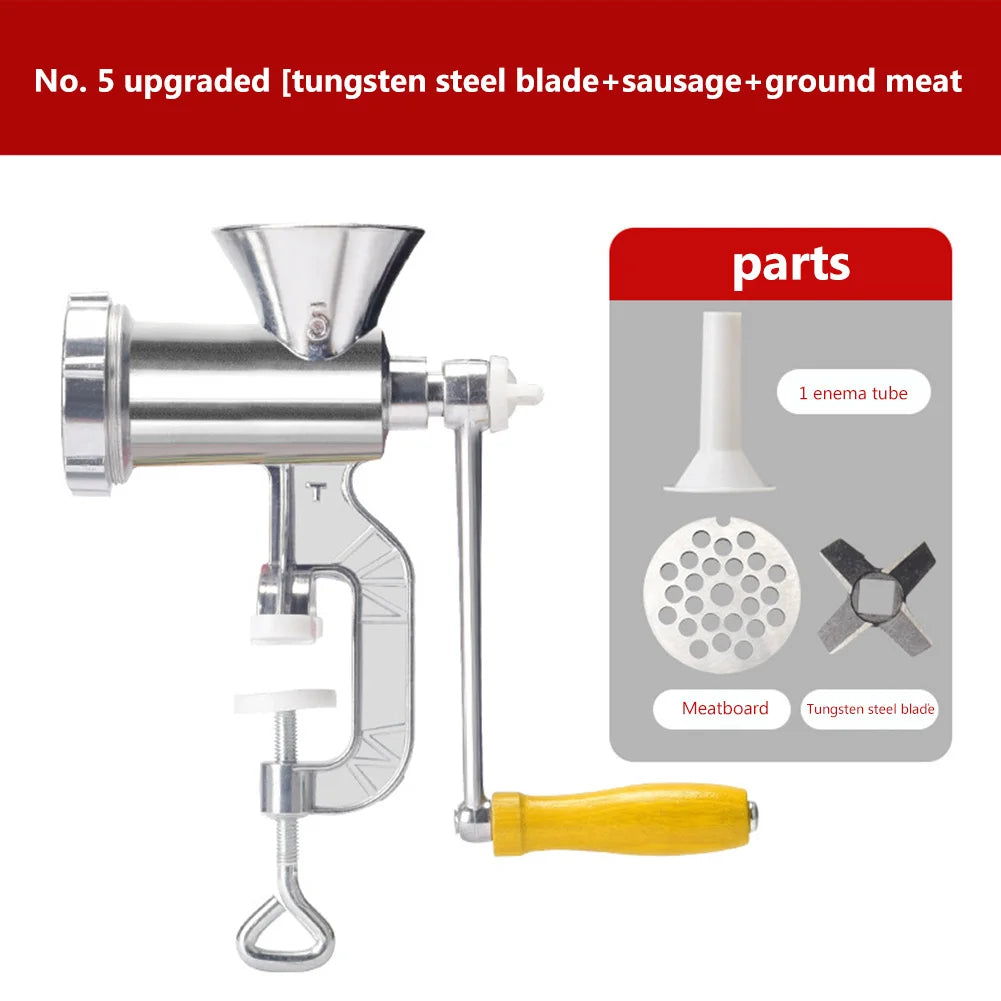 Picadora de carne manual multifuncional, herramientas de cocina, picadora portátil de salchichas y fideos, accesorios con manivela, aparatos de cocina