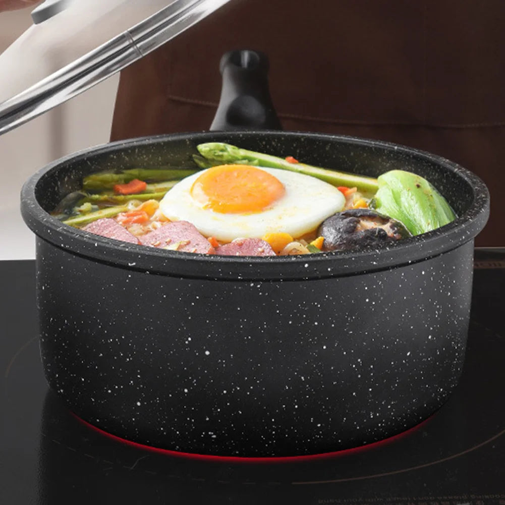 Sartén antiadherente de 16, 18 y 20 cm para sopa, ideal para espaguetis, leche caliente y sopa hirviendo.