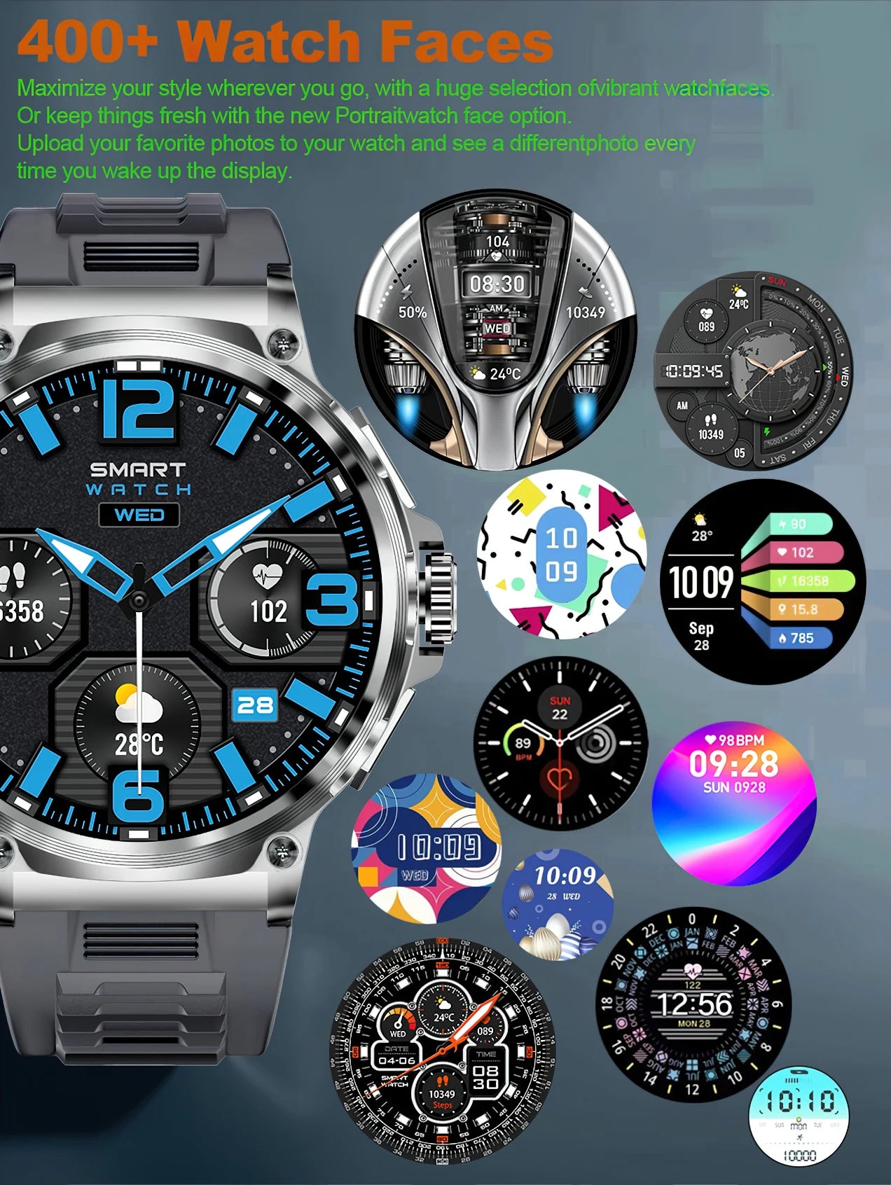 Reloj inteligente Ultra HD de 1,85 pulgadas para hombre, con GPS, pulsera deportiva para exteriores, batería grande de 710 mAh, reloj de seguimiento de actividad física para Android e iOS.