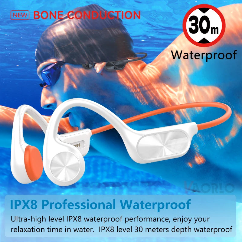 Auriculares inalámbricos de conducción ósea IPX8, resistentes al agua, para natación, Bluetooth 5.4, 32 GB de RAM, reproductor de MP3, música HIFI, deportivos.