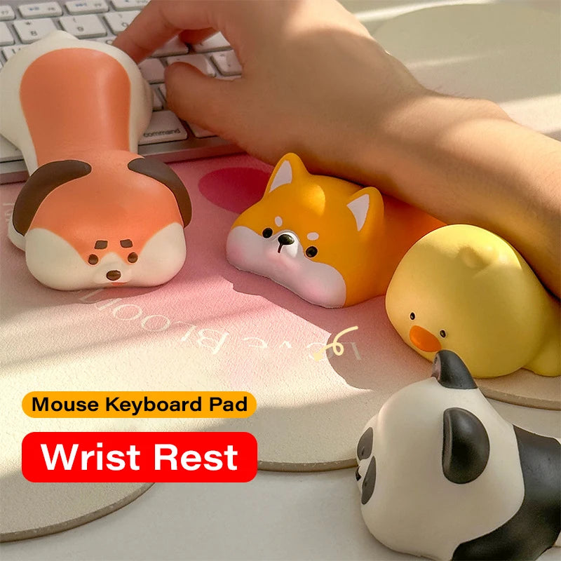 Reposamuñecas con forma de animal para ratón, reposabrazos para ordenador portátil, alfombrilla de ratón de escritorio, reposamuñecas con forma de gato, perro, pato, panda, juguetes