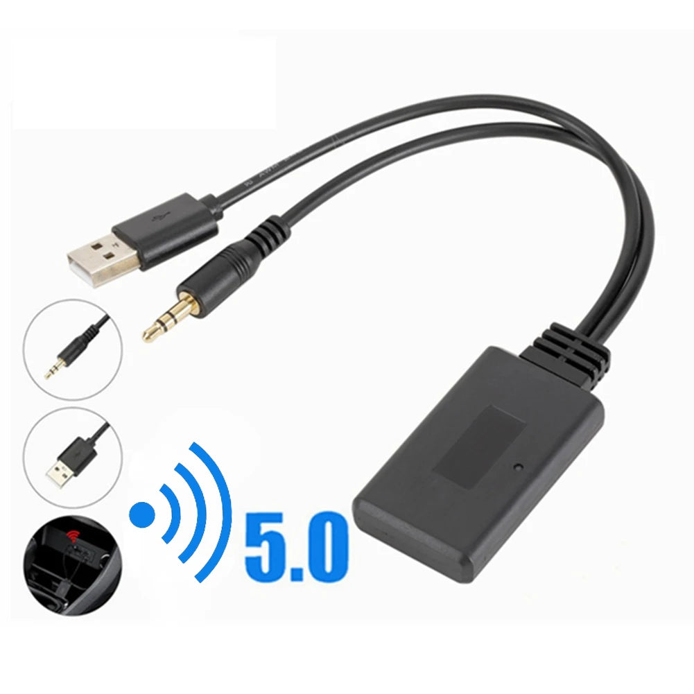 Adaptador de cable de radio compatible con Bluetooth Adaptador universal de receptor de audio y música compatible con Bluetooth Accesorios para automóviles