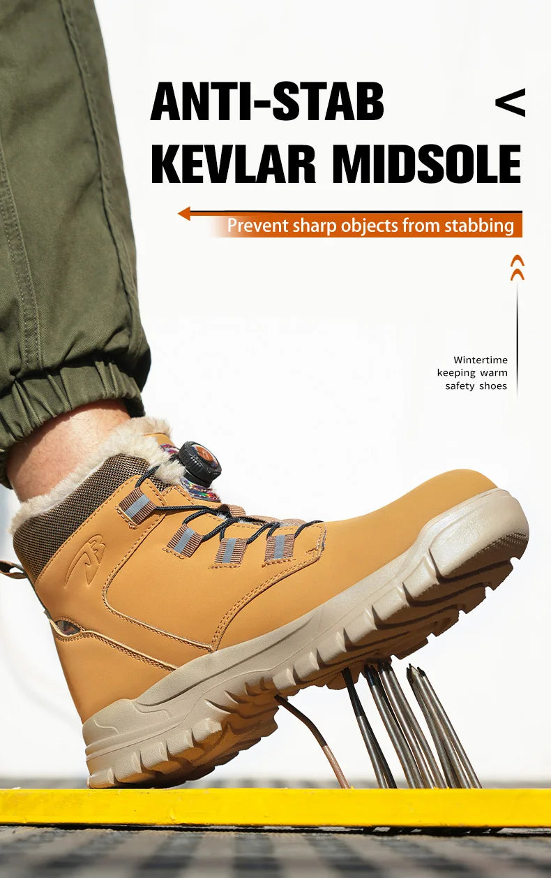 Botas de trabajo de seguridad de invierno para hombre y mujer, tallas 47 y 48, impermeables, ligeras, con puntera de acero, calzado de seguridad protector para hombre.
