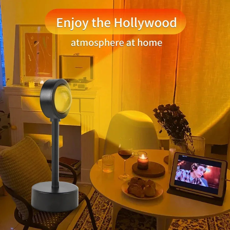 Proyector de luz nocturna LED con atmósfera de atardecer, lámpara de CA de 220 V, enchufe europeo para dormitorio, sala de estar, regalo, decoración de fondo, iluminación