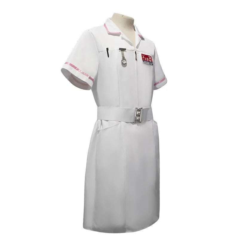 Horror Scary Movie Arkham Dark Knight Clown Joker Nurse Uniform Dress Accessories Nurses Costume Party Outfit Men Women