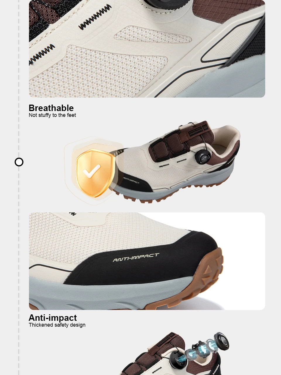 Baasploa Men Hiking Shoes Outdoor Climbing Mesh Breathable Travel Walking Shoes Male Non-Slip Wear Resistant Comfortable Sneaker