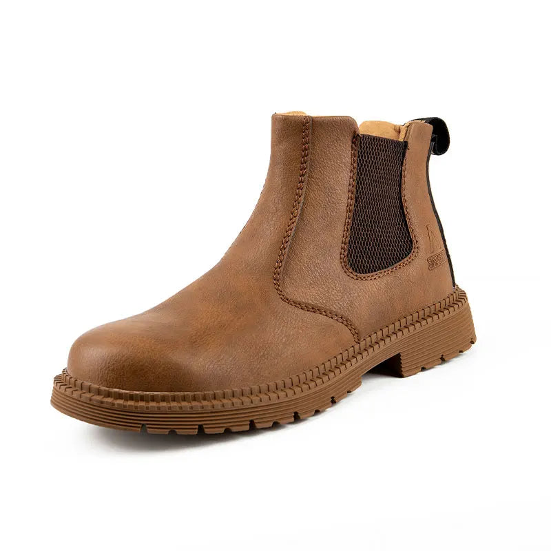Zapatos de seguridad antideslizantes para hombre, botas de trabajo con puntera de acero, calzado de protección indestructible, botas de construcción antiaplastamiento, impermeables.