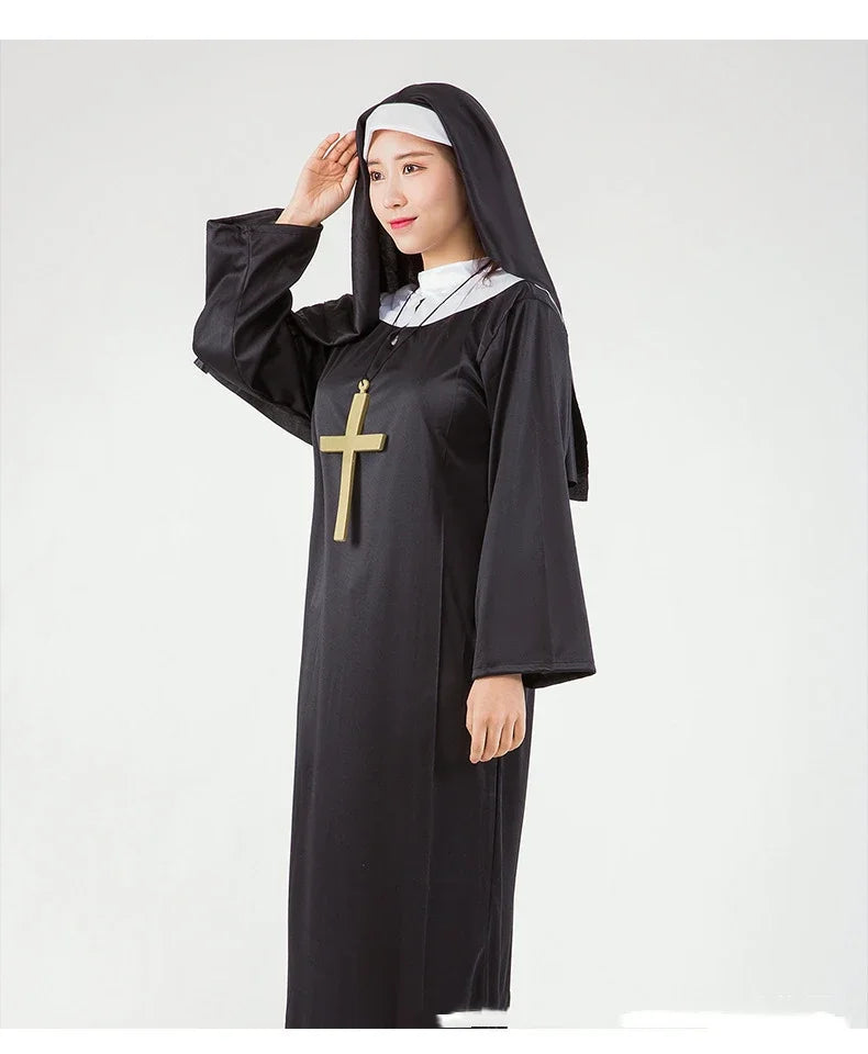 Halloween Masquerading Parties Adult Cosplay Pastors Performance Costumes for Priests Nuns for Women and Men