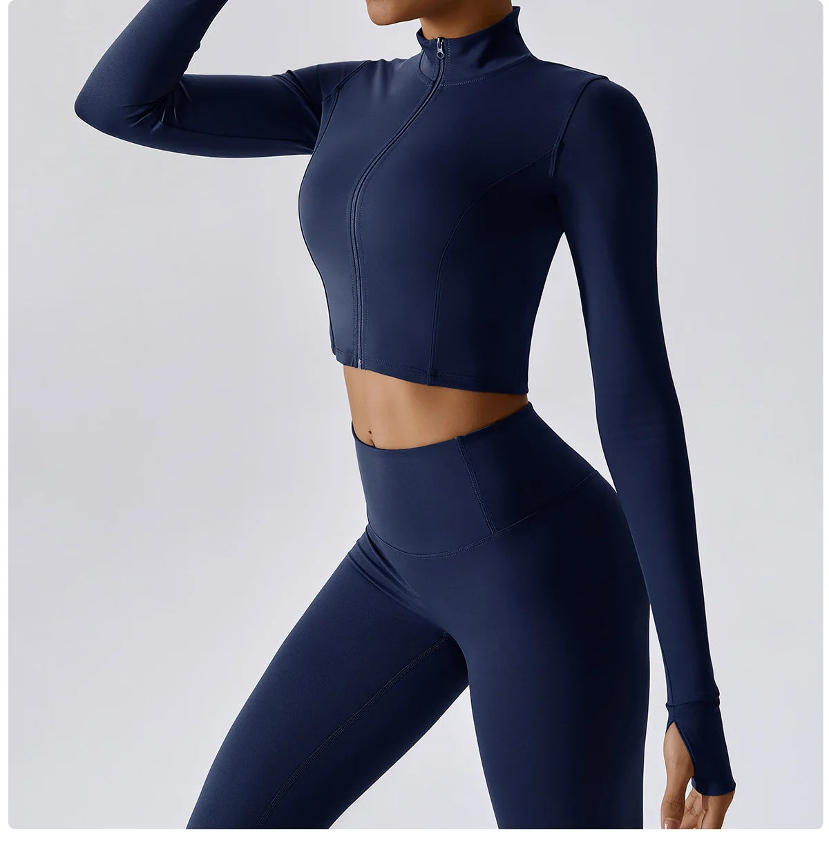 Conjunto de yoga de 3 piezas para mujer, conjuntos de entrenamiento, ropa deportiva para gimnasio, ropa deportiva con cremallera, leggings de manga larga y cintura alta, trajes deportivos, traje de yoga