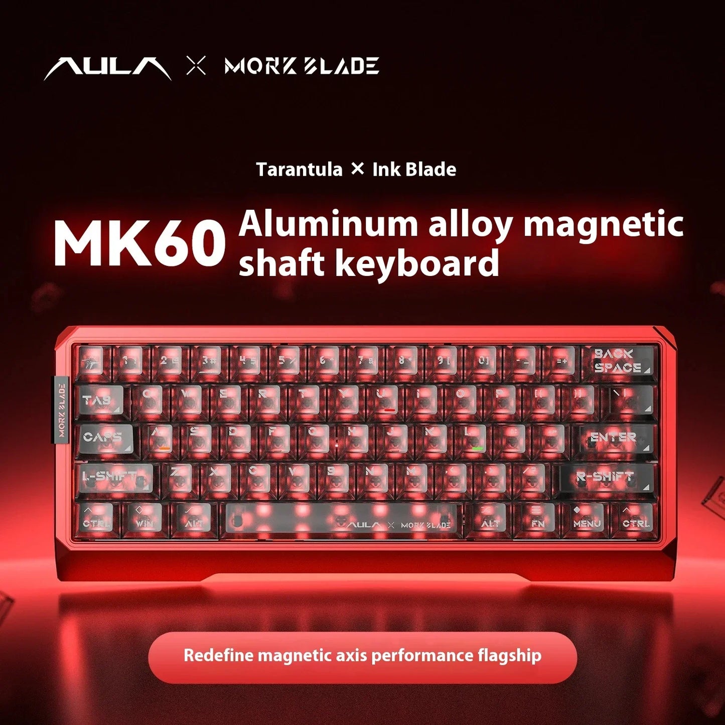 Teclado mecánico AULA MK60 con interruptor magnético, cableado, intercambio en caliente, RGB, 0,001 RT, 0,108 MS, teclados para juegos personalizados, regalos