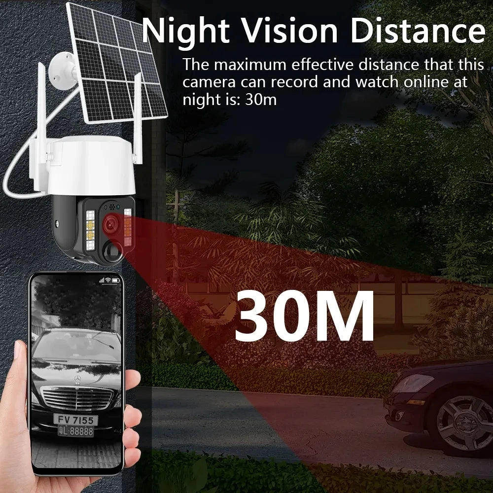 Protección de seguridad Camara Vigilancia Wifi Cámaras solares de Segurid 4g Exterior 5MP Vigilancia inteligente del hogar IP CCTV