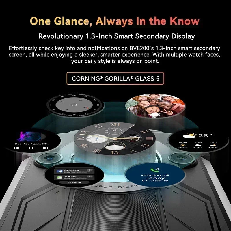 【Estreno mundial】Blackview BV8200 Teléfono resistente con pantalla de 6.5" 2.4K a 120Hz, procesador Helio G100, NFC, 12GB de RAM, 256GB de almacenamiento, Android 14 y cargador de 45W.