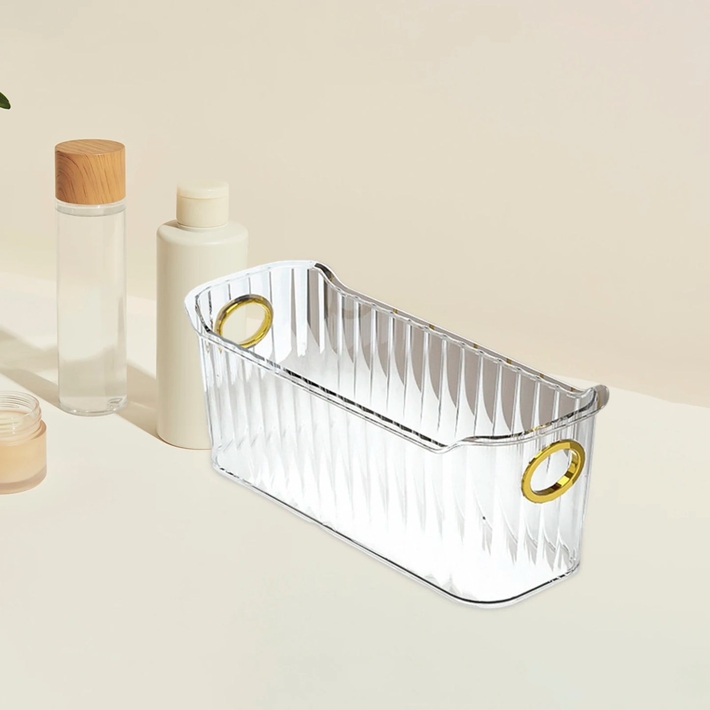 Organizador de contenedores de almacenamiento multiusos, contenedor para mascotas, cesta de almacenamiento de escritorio para refrigerador, cocina, baño y armario.