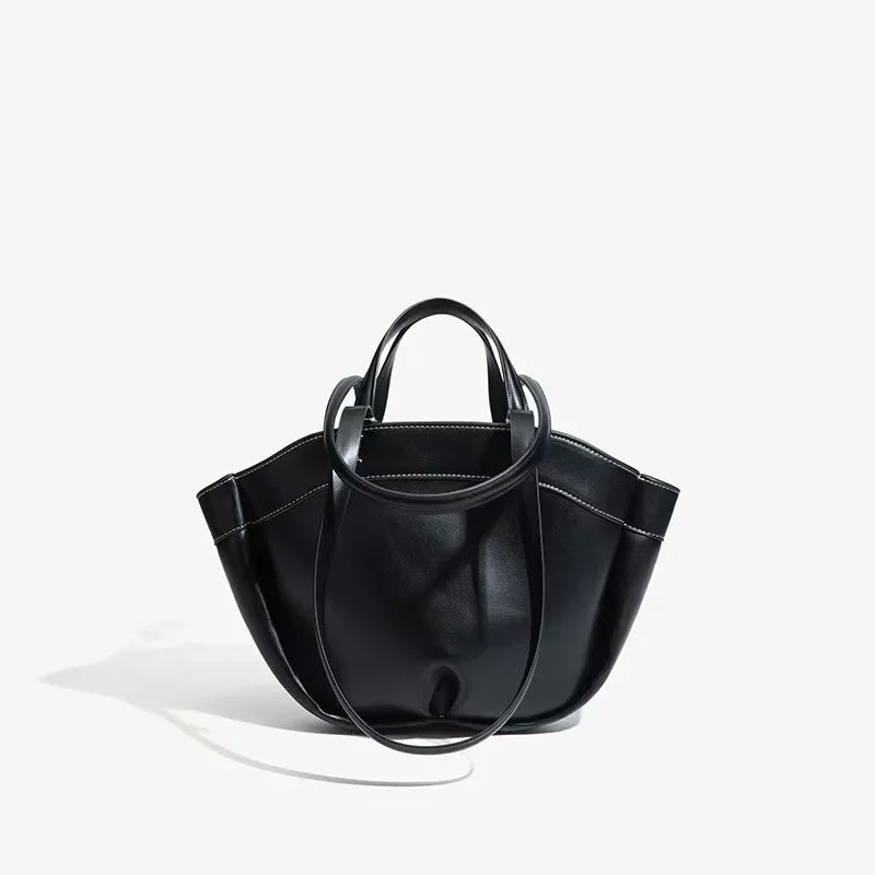 Bolso de mano marrón de gran capacidad y moda ZA, bolso de mano de un solo hombro de cuero sintético de fibra súper suave para desplazamientos y compras