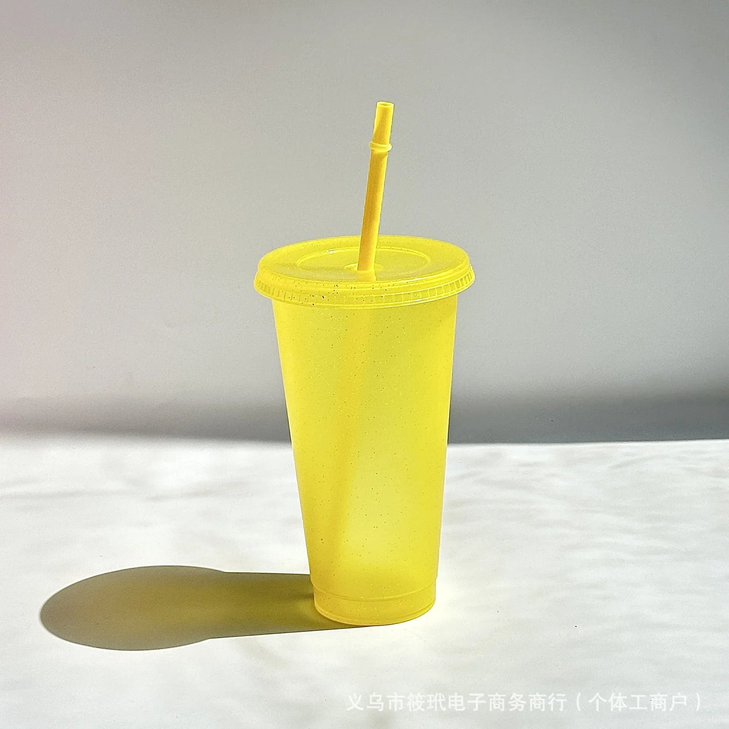 Vaso de plástico reutilizable con purpurina de 710 ml, vasos con purpurina y pajita, ideal para hacer tú mismo, regalo de Navidad, camiseta que cambia de color, 1/5/10 unidades