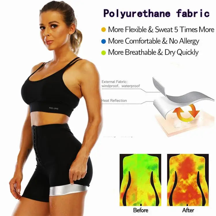 Pantalones moldeadores para mujer, faja reductora, efecto sauna de sudoración intensa, pantalones adelgazantes, control de abdomen, ropa moldeadora, leggings deportivos para gimnasio, pantalones cortos de fitness.