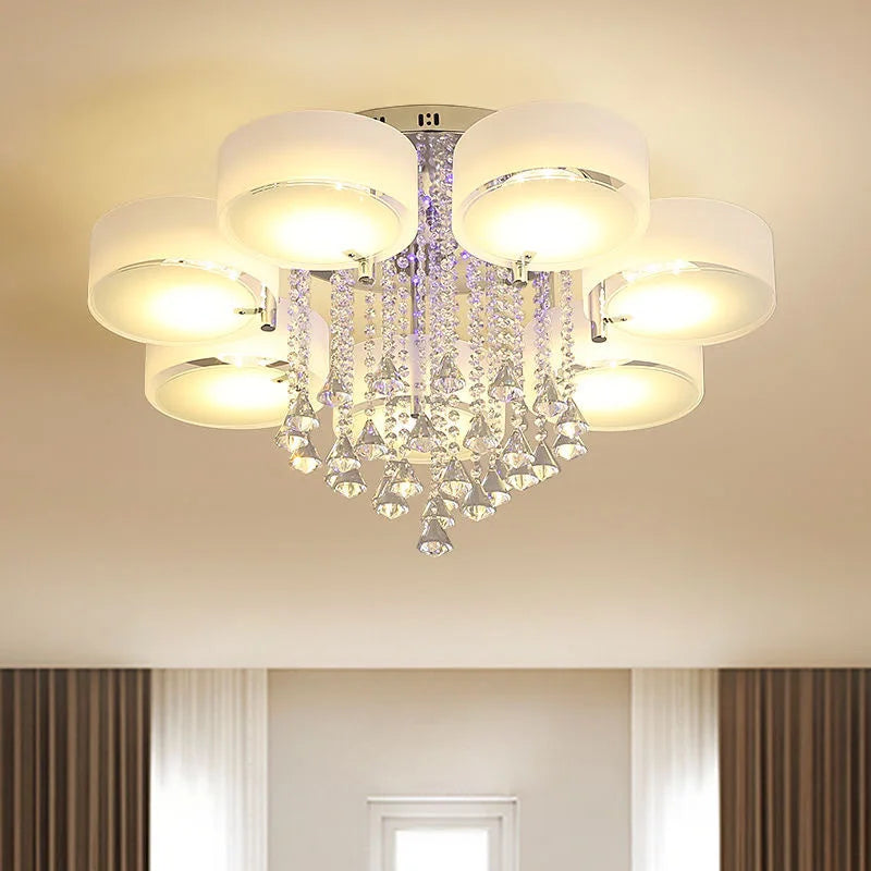 Lámpara de techo LED para sala de estar, moderna, sencilla, cálida, romántica, atmosférica, para el hogar, de cristal de bajo consumo.