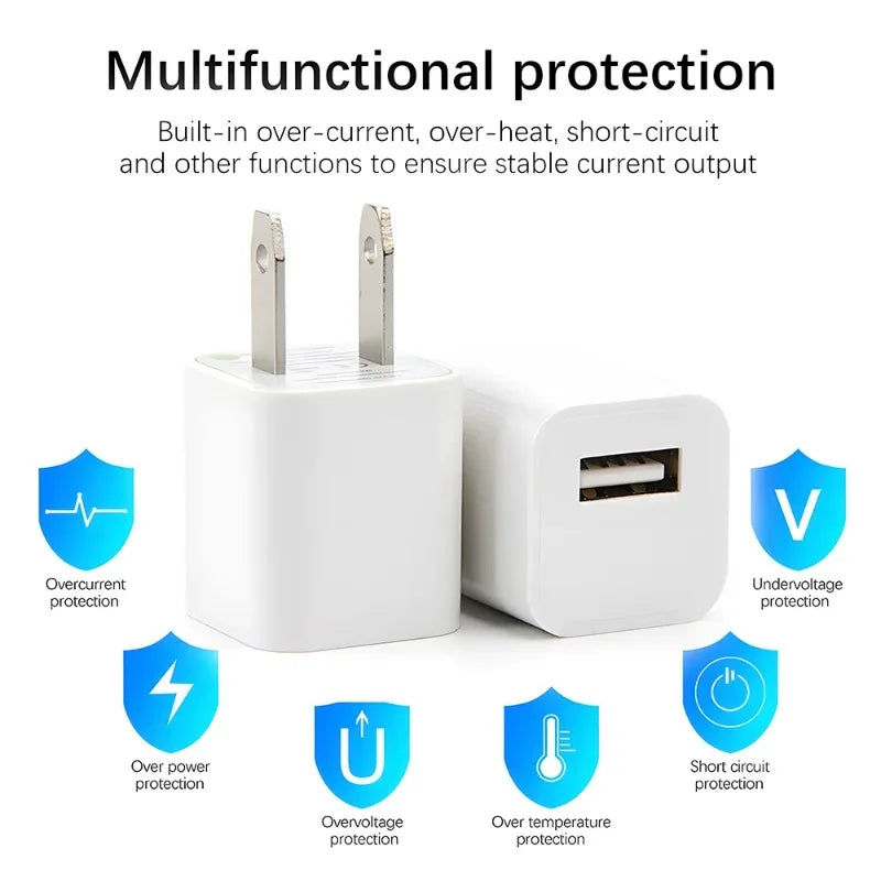 Cargador de teléfono de carga rápida USB para Apple iPhone 14, 13, 12 Pro Max, 11 Plus, adaptador de cargador de pared con enchufe estadounidense, adaptador de corriente para teléfono celular