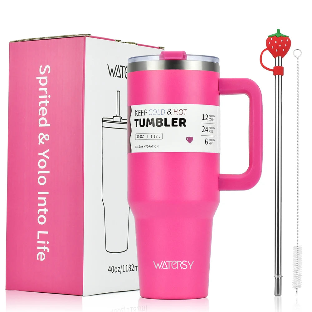 Vaso de acero inoxidable de 30 oz/40 oz, botella térmica de gran capacidad, termos dobles para mantener el frío, taza de regalo DIY