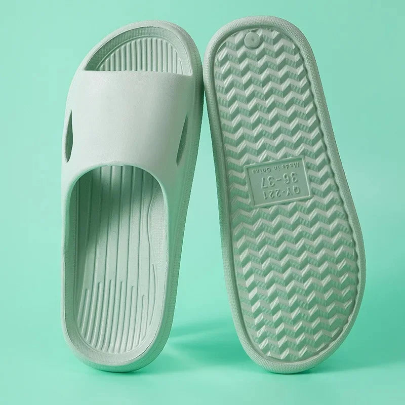 Pantuflas de interior para mujer, de verano, antideslizantes, silenciosas, con suela gruesa, para baño, para hombre y mujer, antideslizantes
