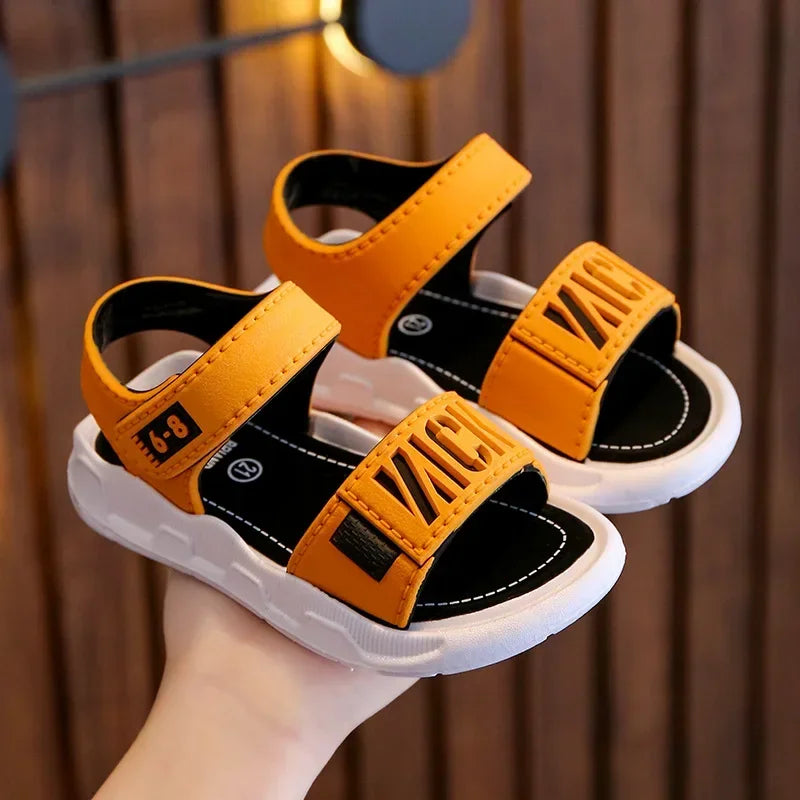 Sandalias para niños, estudiantes, zapatos antideslizantes, sencillas, generosas, para niños y niñas, fáciles de poner y quitar, suela suave, calzado informal para niños.