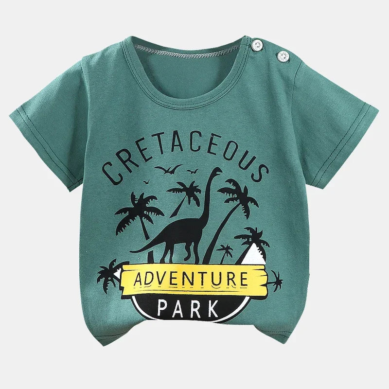 Ropa para niños, camisetas, ropa para niños, camisetas de verano para niños y niñas, camisetas de dibujos animados, ropa de manga corta, 100 % algodón, ropa para bebés