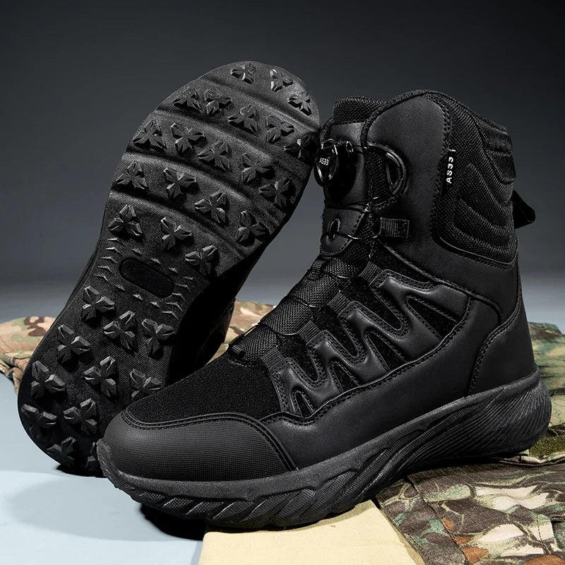 Botas tácticas para hombre, marca Army Boot, estilo militar, hasta el tobillo, para senderismo, seguridad, trabajo en el desierto, escalada, impermeables, de alta calidad.