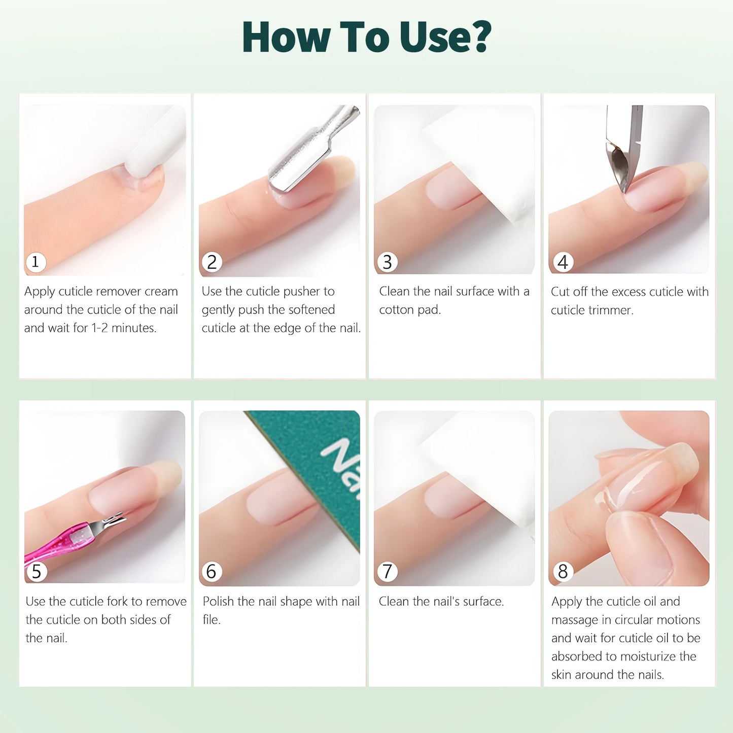Juego de herramientas de manicura Nailpop con suavizante para eliminar la piel muerta, aceite nutritivo para cutículas, reparador de uñas, hidratante y brillante (20 ml)