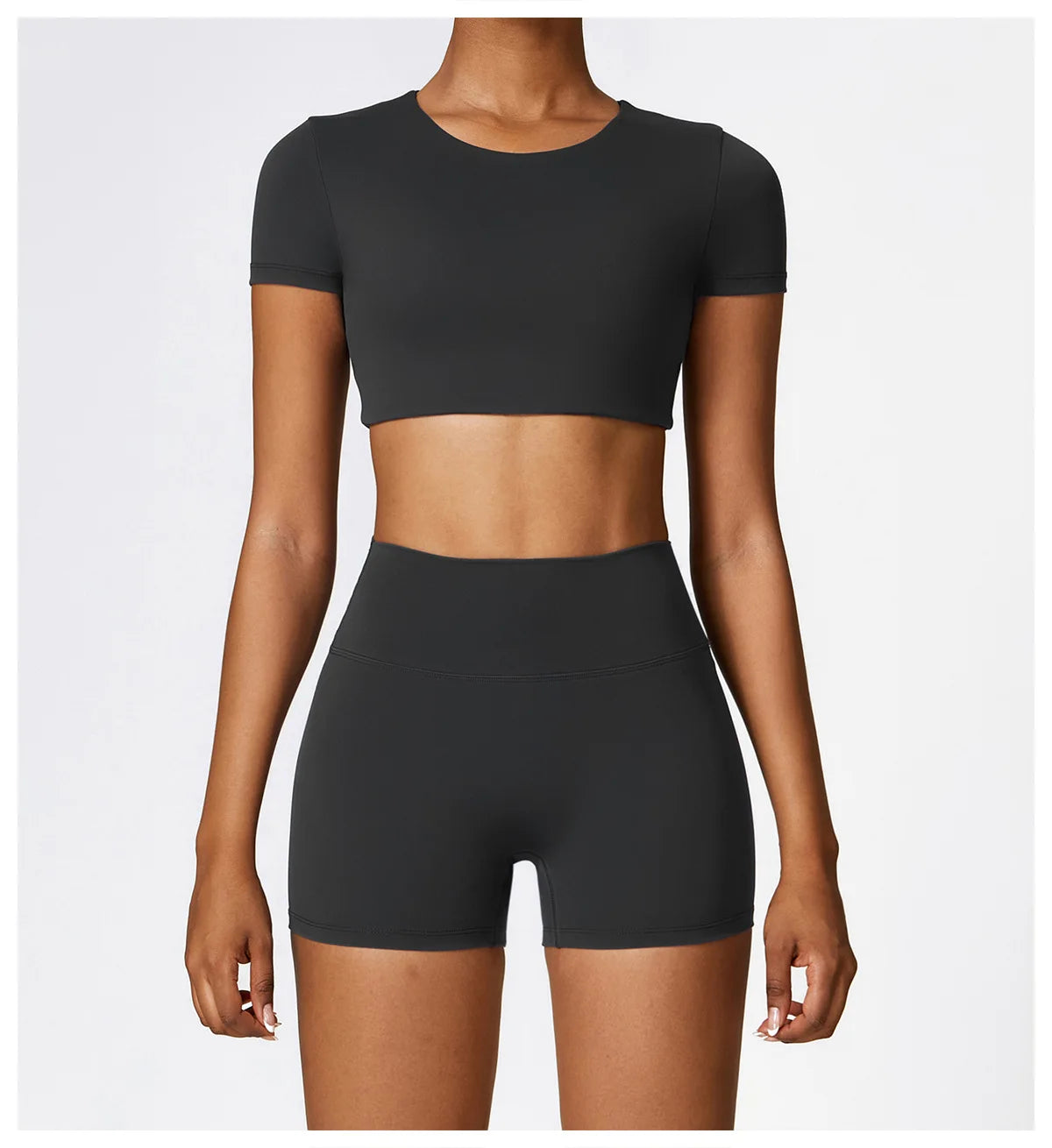 2PCS Seamless Yoga Set Women Workout Set Sportswear Gym Clothing Fitness Long Sleeve Crop Top High Waist Leggings Sports Suits