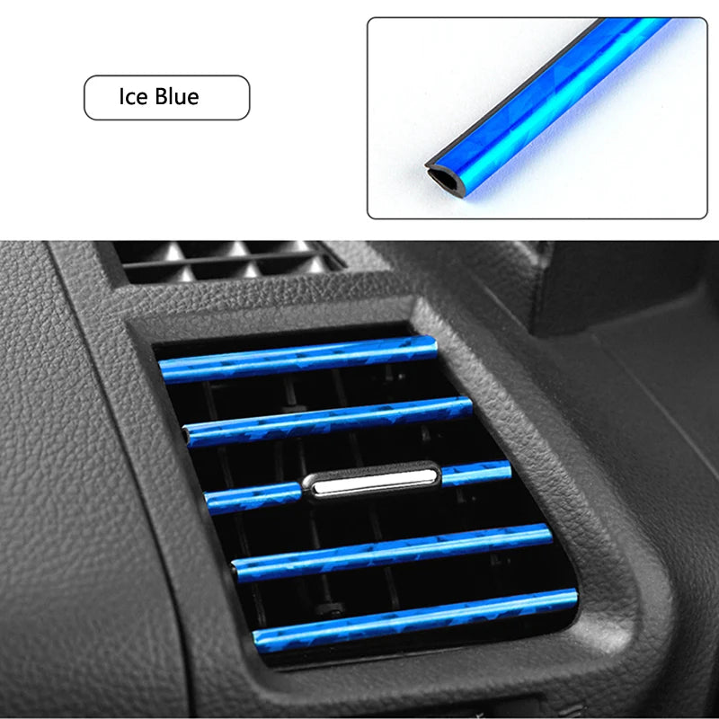 10 tiras decorativas suaves para salida de aire acondicionado de coche, accesorios para rejilla interior de coche, tira decorativa universal en forma de U.