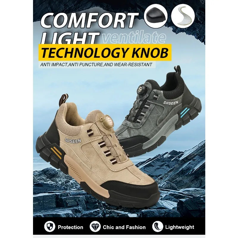 Nuevos zapatos de seguridad para hombre, zapatos de trabajo resistentes a perforaciones, calzado de protección para hombre, botas de trabajo resistentes al desgaste, botas tácticas.