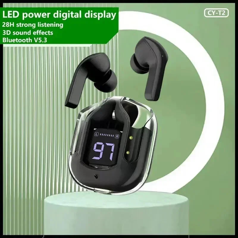 Auriculares inalámbricos Bluetooth T2 originales, transparentes, HIFI, con pantalla digital LED y sonido estéreo para Xiaomi.
