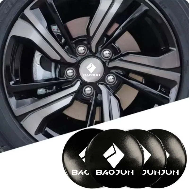Tapacubos central para rueda de coche, calcomanía con logotipo y emblema, 56 mm, 60 mm y 65 mm, para Baojun 510, 730, 360, 560, RS-5, 530 y 630.