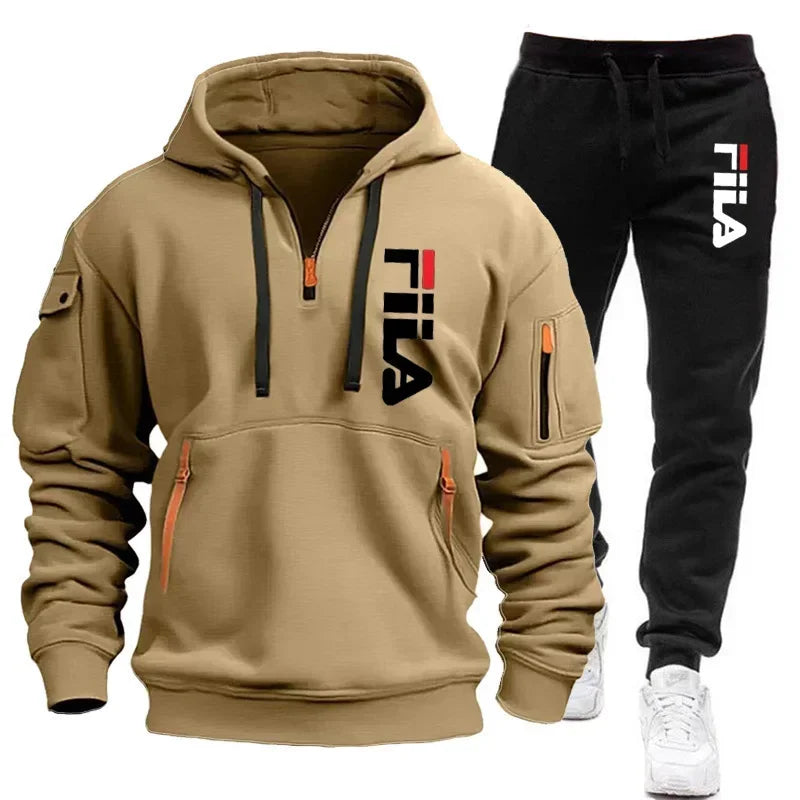 Conjuntos de ropa deportiva para hombre para otoño e invierno 2025, ropa de marca de moda, conjuntos de ropa deportiva y ropa deportiva de manga larga de gran tamaño.