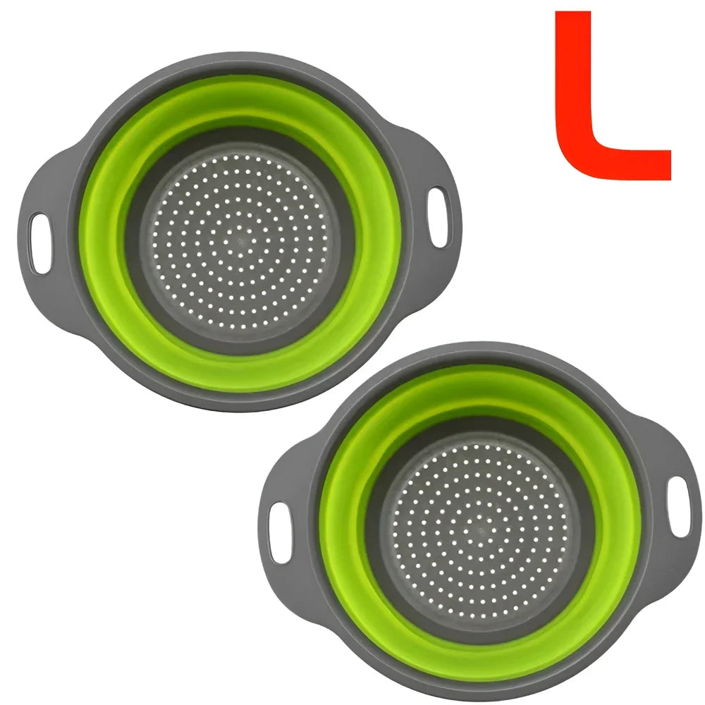 Colador plegable redondo, libre de BPA, cesta de drenaje para lavar frutas y verduras, colador de cocina, apto para lavavajillas.