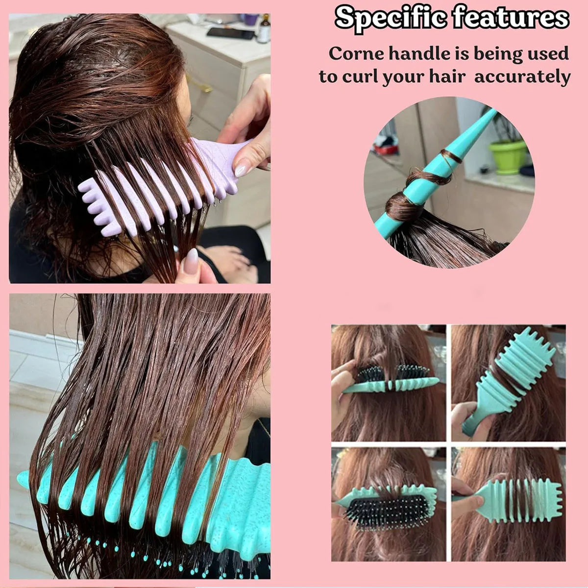 1 cepillo para peinar y dar forma a los rizos de hombres y mujeres, ideal para peinar y dar forma a los rizos, reduce los tirones.