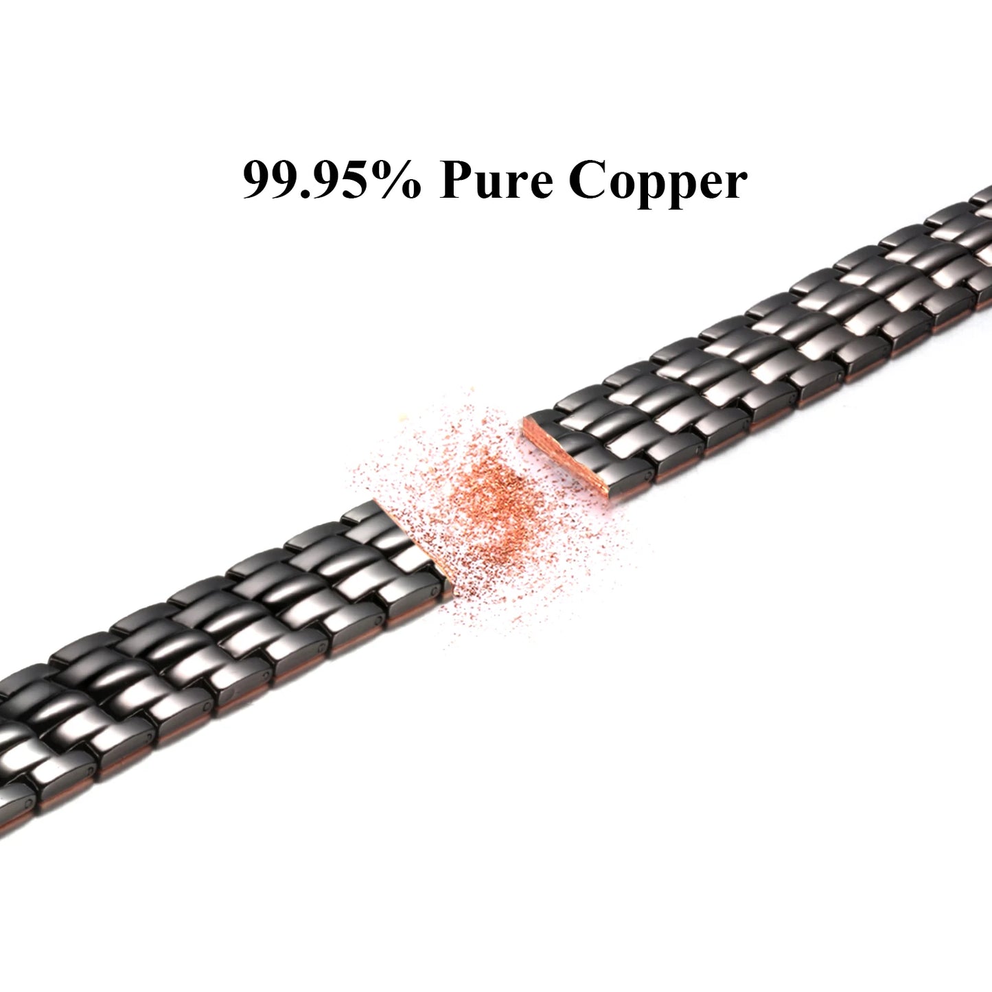 Pulseras magnéticas de cobre de alta resistencia para hombre con imanes de neodimio de doble fila, tamaño ajustable, ideal como regalo para parejas.