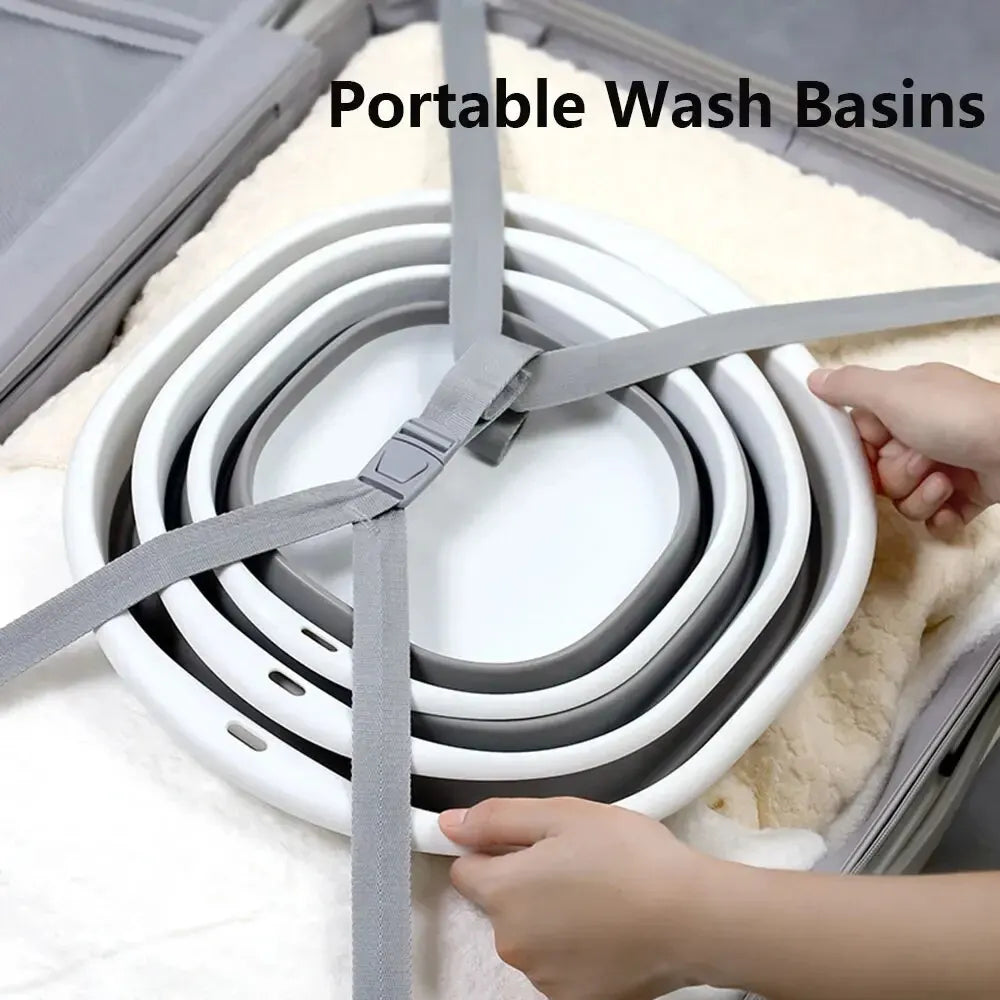 Lavabos plegables de plástico, lavabos portátiles, bañera plegable para bebés y adultos, accesorios de baño y cocina, lavabos.