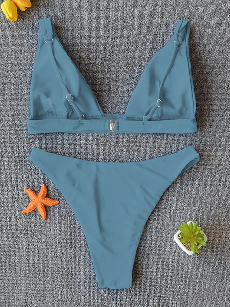 Bikini 2025 Micro Traje de Baño Sexy para Mujer, Traje de Baño Push Up, Conjunto de Bikini de Dos Piezas, Bañador Sólido, Traje de Baño para Mujer.