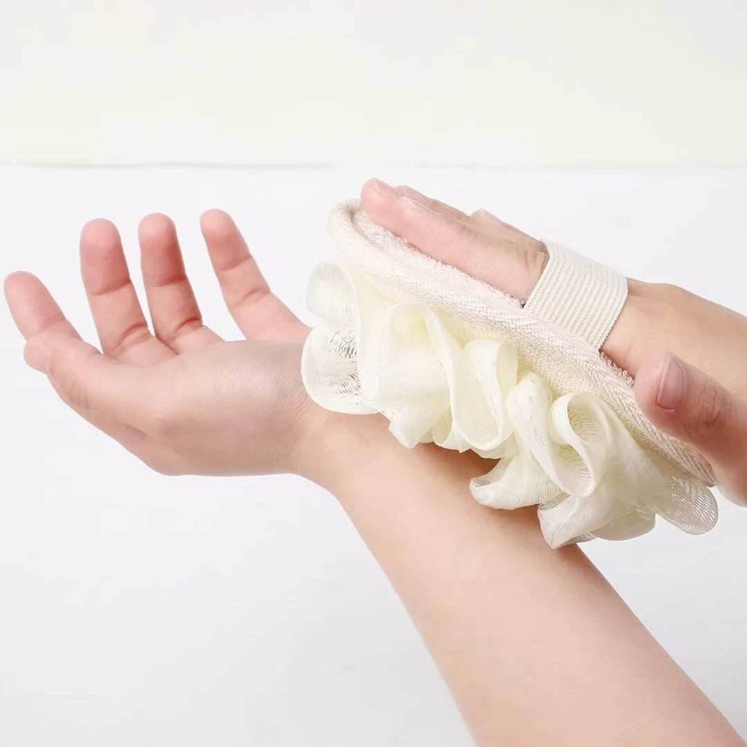 Bola de lufa para baño, bola de ducha, bola de gel de ducha, toalla de flores para masajes, exfoliante corporal para ducha, bañera, etc.