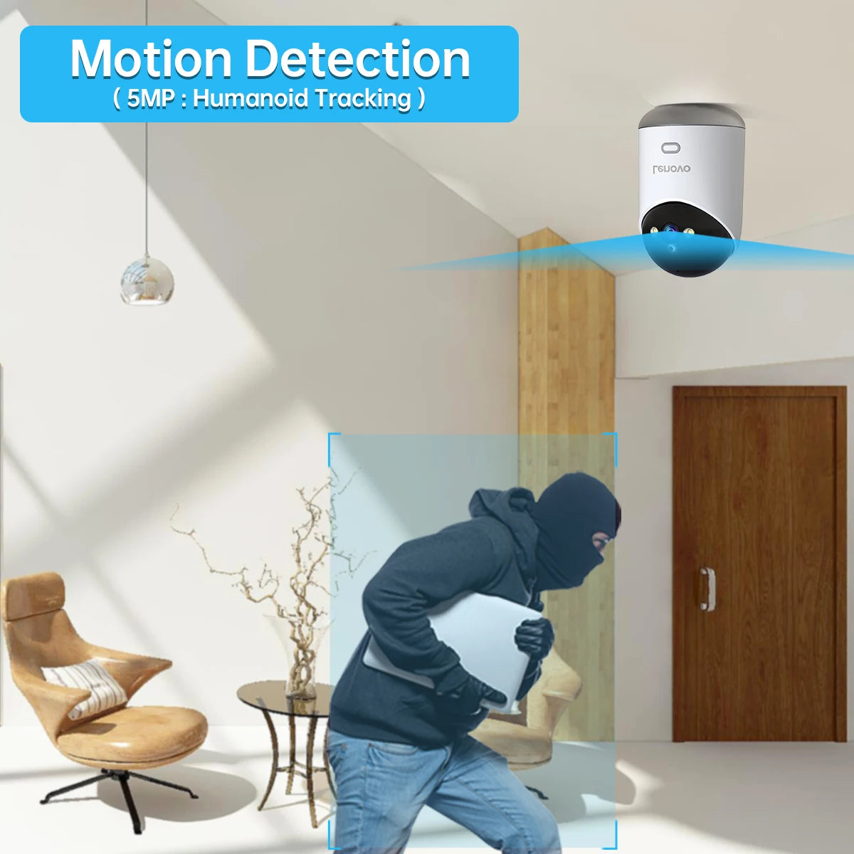 Cámara WiFi Lenovo de 5 MP para interiores, cámara IP inteligente para el hogar, color, seguimiento automático, seguridad nocturna, CCTV, monitor para bebés
