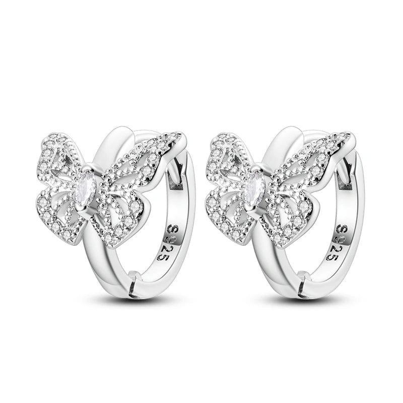 Pendientes de plata de ley 925 con diseño de mariposa, abeja, mariquita y flor de arcoíris para mujer, joyería de moda para fiestas de cumpleaños, regalos