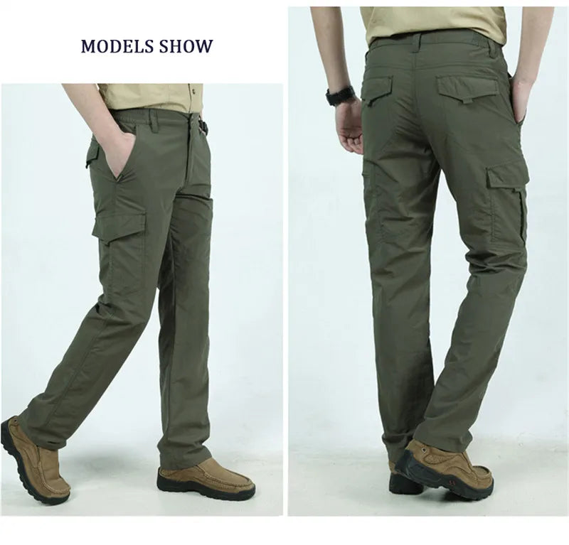 Pantalones de carga tácticos impermeables para hombre, pantalón largo militar, informal, transpirable, de secado rápido, para exteriores, nuevo modelo